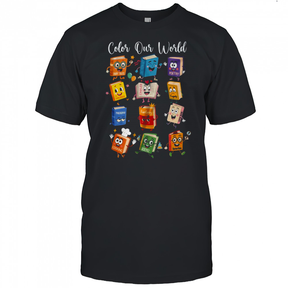 Color Our World Summer Reading 2025 Librarian Teacher Kids shirt