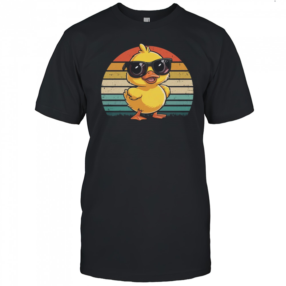 Cool Yellow Rubber Duck In Sunglasses Retro Funny Duck Lover shirt