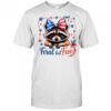 Coquette Funny Raccoon 4th Of July Patriotic Feral But Free shirt