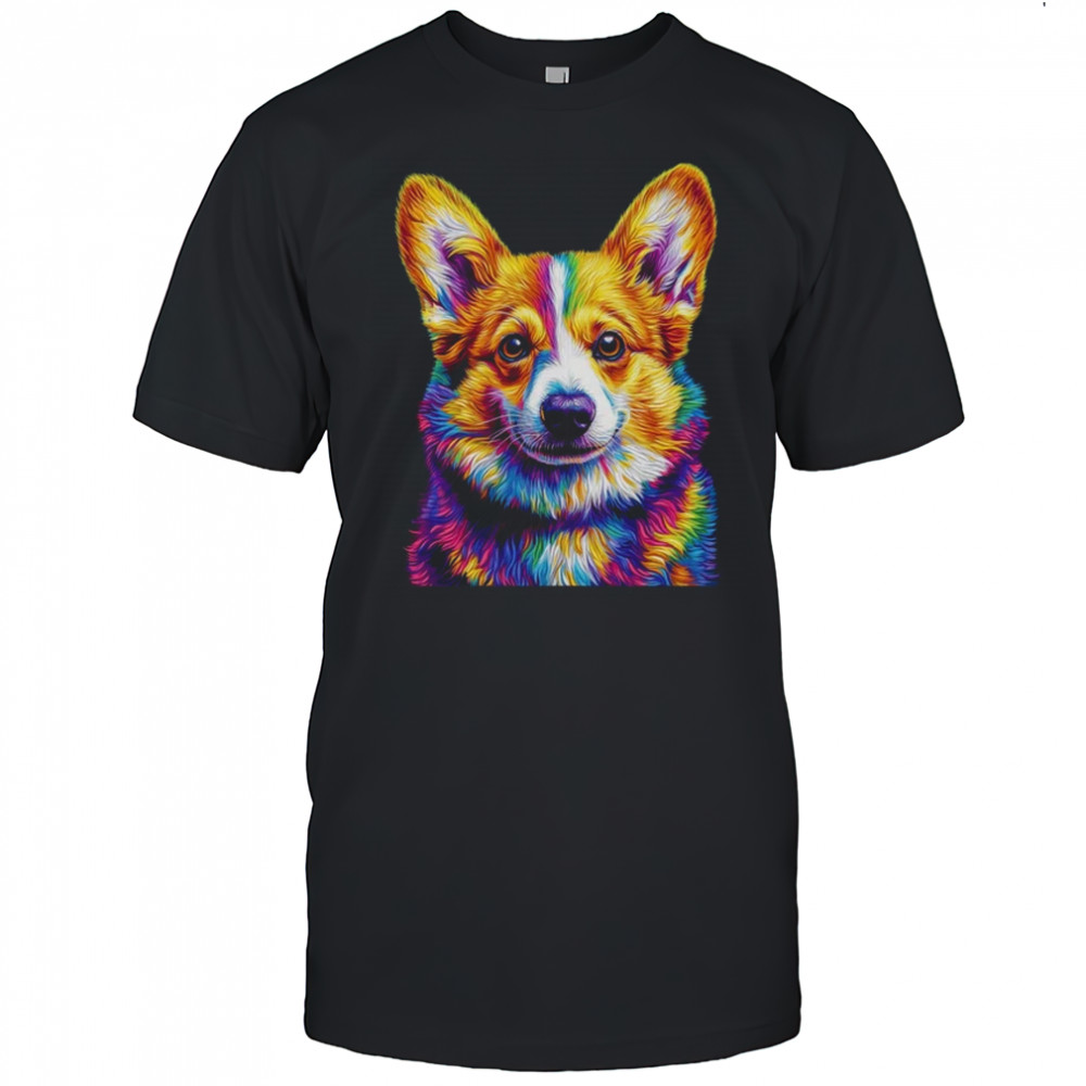 Corgi Dog Colorful Face Dog Lover Men Women shirt