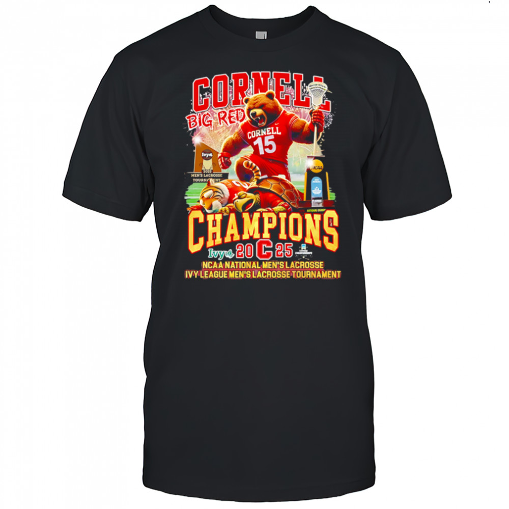Cornell Big Red Champions 2025 NCAA National Mens Lacrosse Ivy League Men’s Lacrosse Tournament shirt