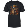 Cottagecore Aesthetic Floral Fox With Book Cute Goblincore shirt