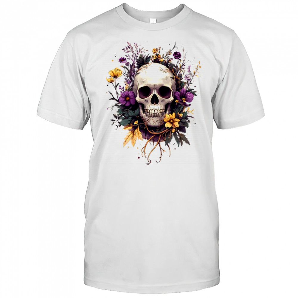 Cottagecore Aesthetic Skull Mushroom Collector Floral Goth shirt