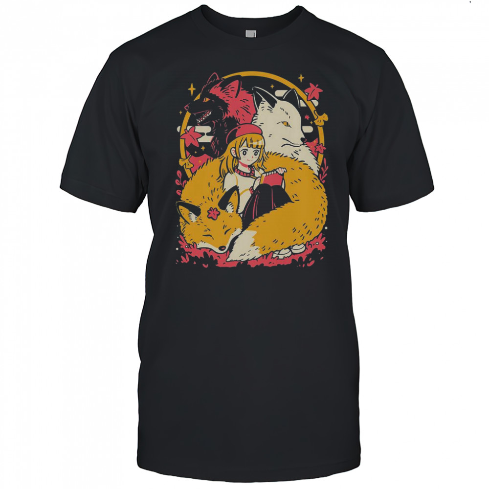 Cozy Foxes Cute Anime Girl T-Shirt