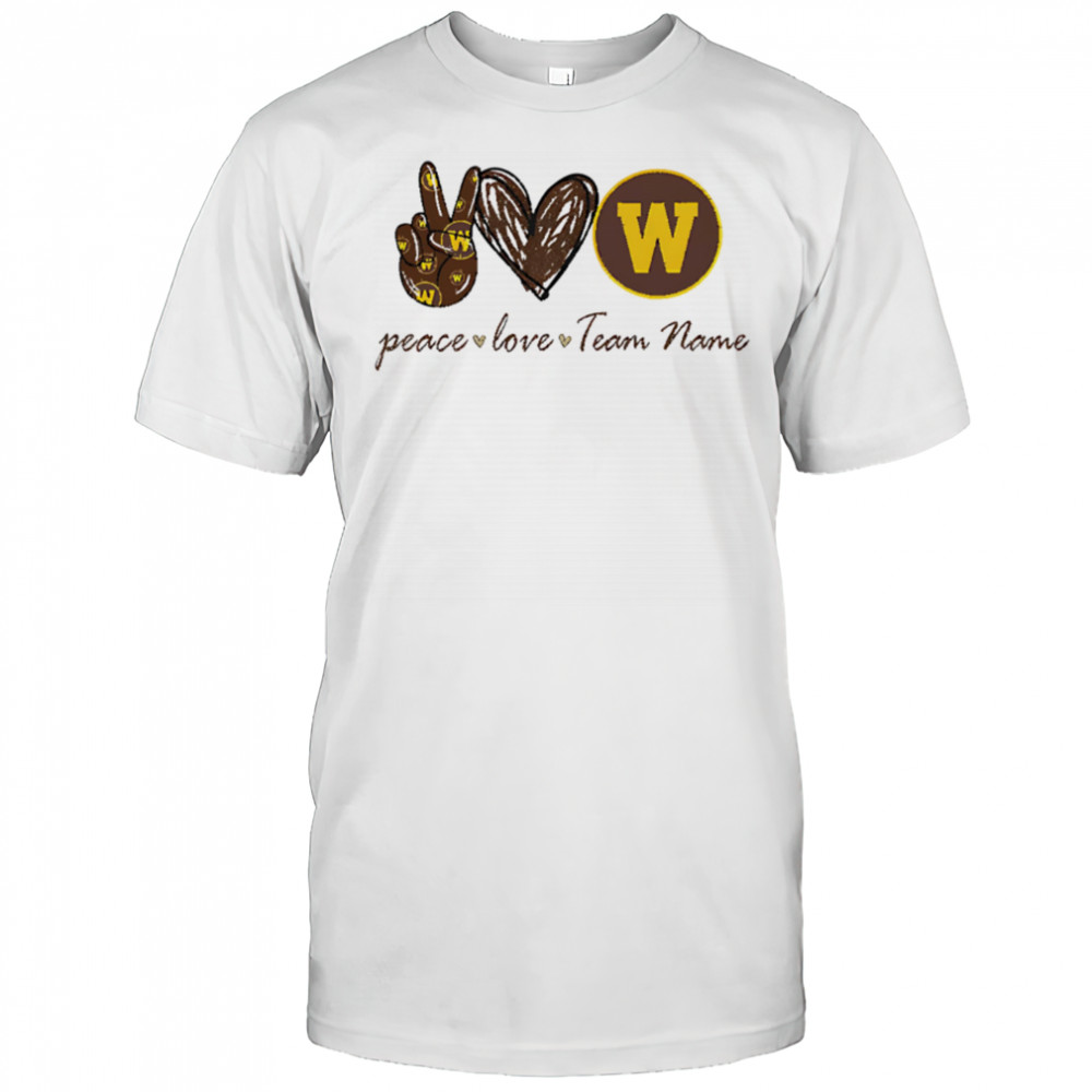 Customized western Michigan broncos peace love shirt