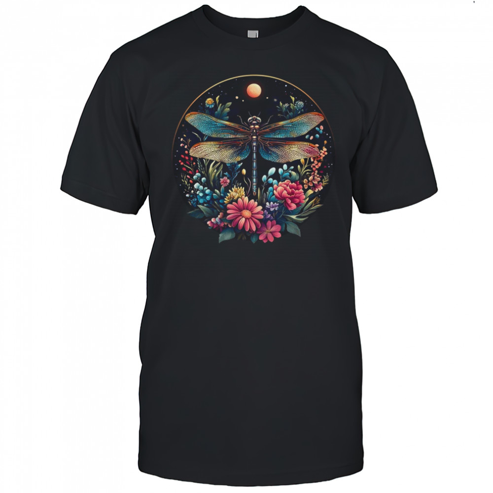 Cute Cottagecore Floral Dragonfly Aesthetic Girls Graphic shirt