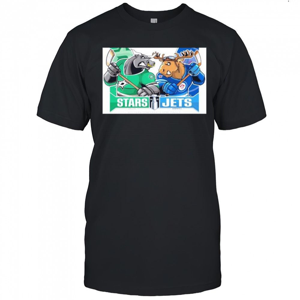 Dallas Stars vs Winnipeg Jets 2025 Stanley cup mascot shirt