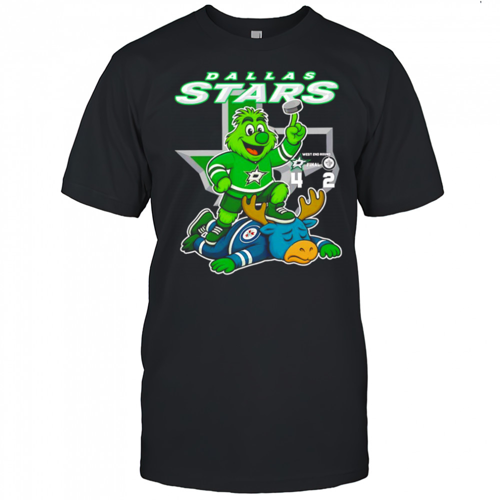 Dallas Stars West 2nd round vs Winnipeg Jets mascot shirt