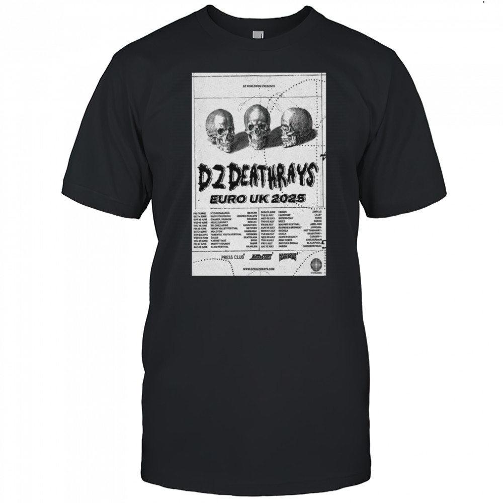DZ Deathrays Euro UK Tour 2025 t-shirt