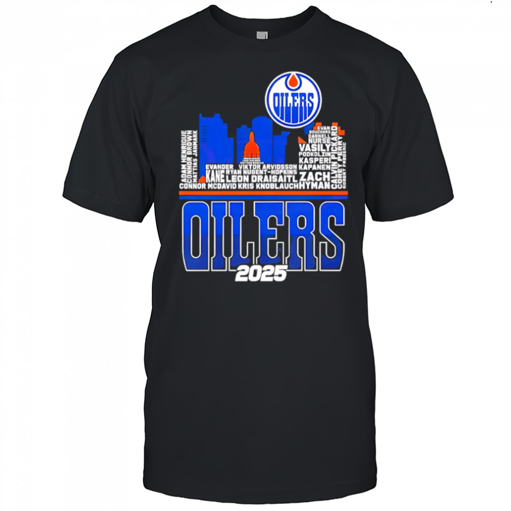 Edmonton Oilers Skyline Players Name 2025 Western Conference Finals shirt