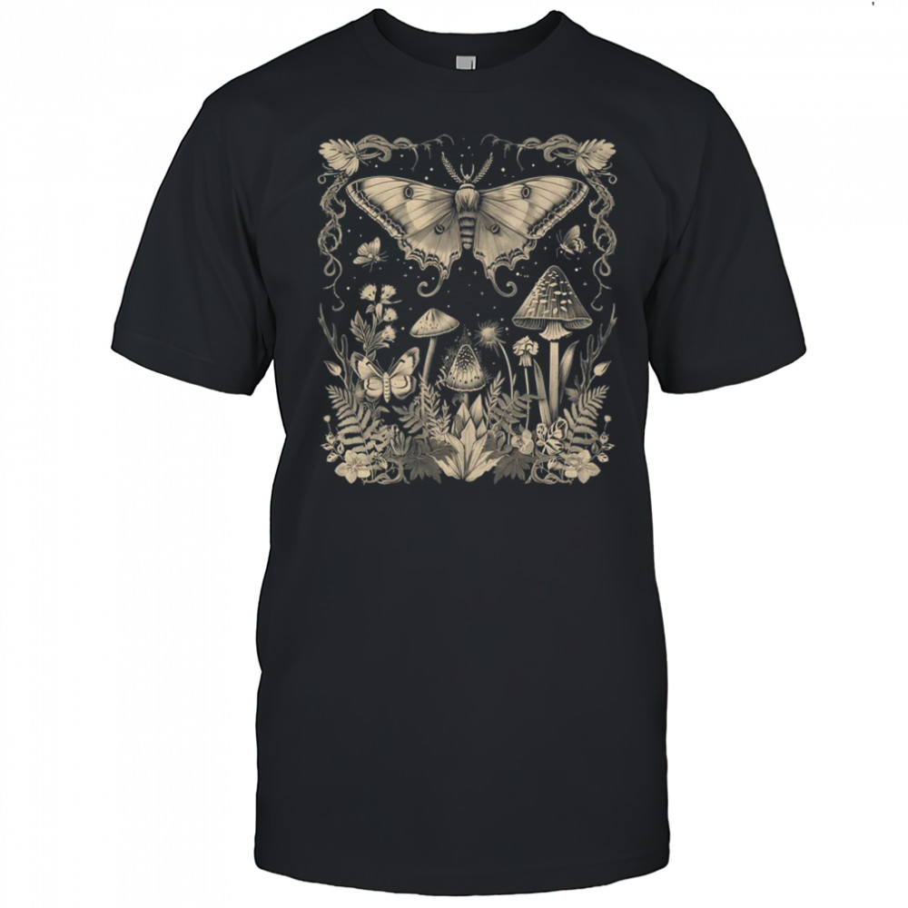 Fairycore Floral Moth Aesthetic Girls Women Graphic shirt