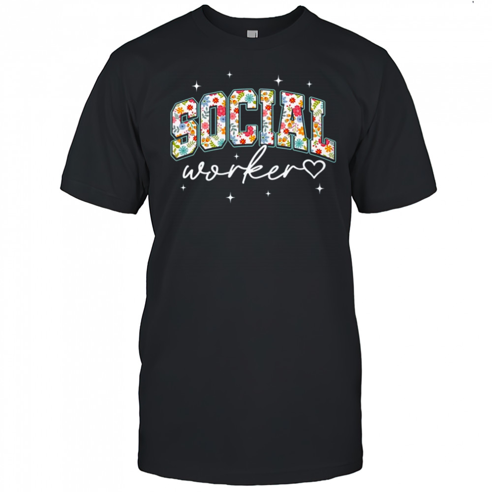 Floral Social Worker Flower Floral School Counselor shirt