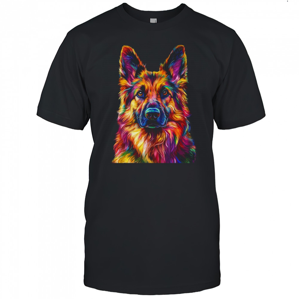 German Shepherd Dog Colorful Face Dog Lover Men Women shirt