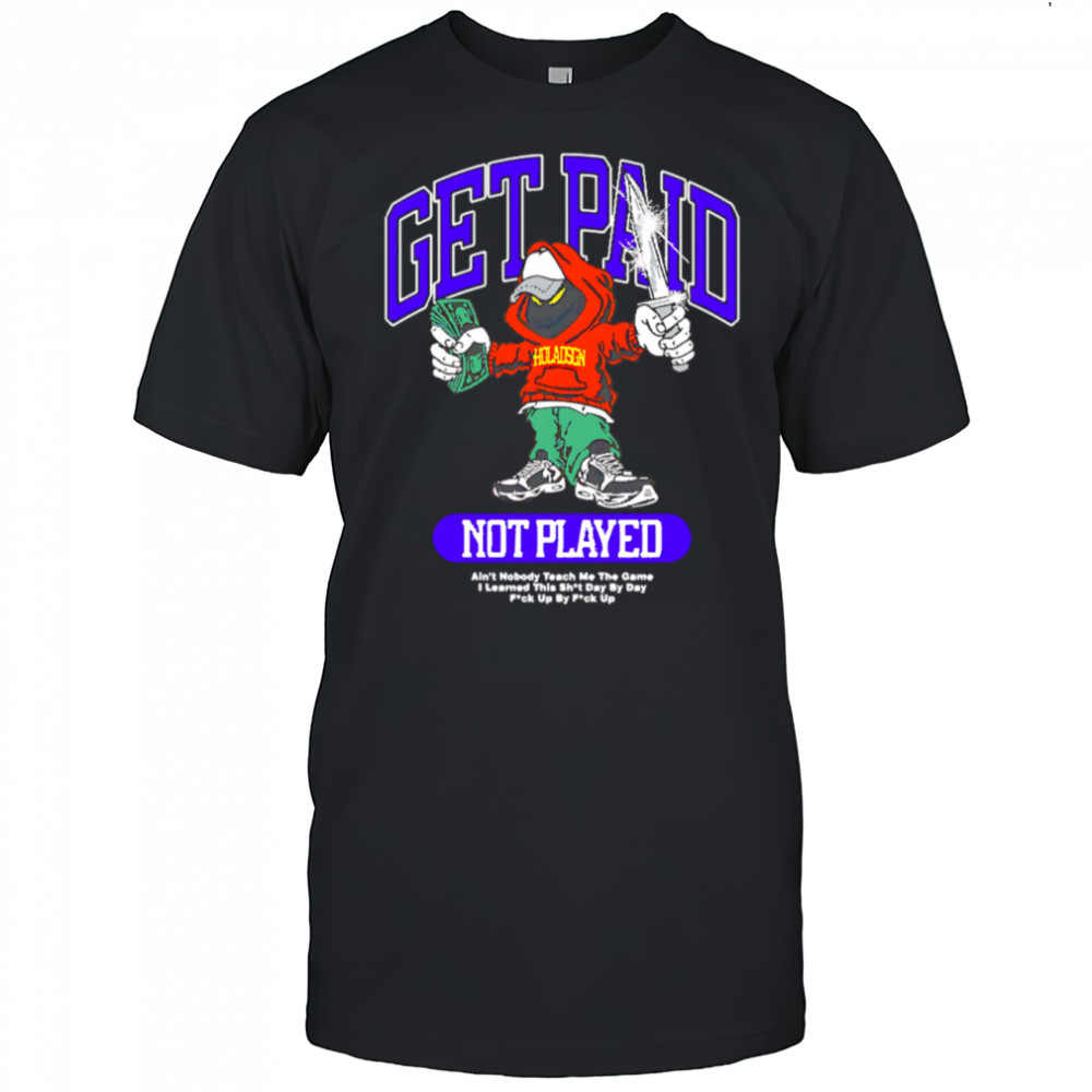 Get Paid not Played money on knives shirt