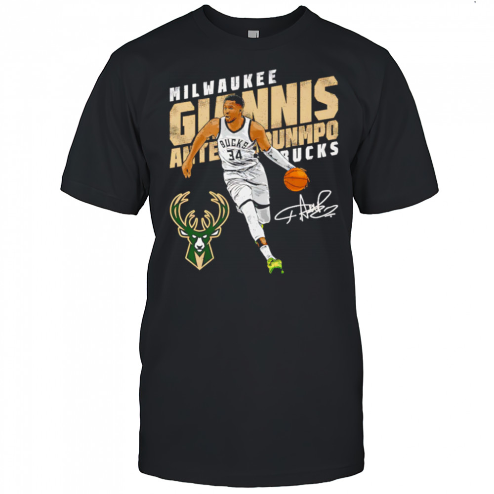 Giannis Antetokounmpo Milwaukee Bucks slant shirt