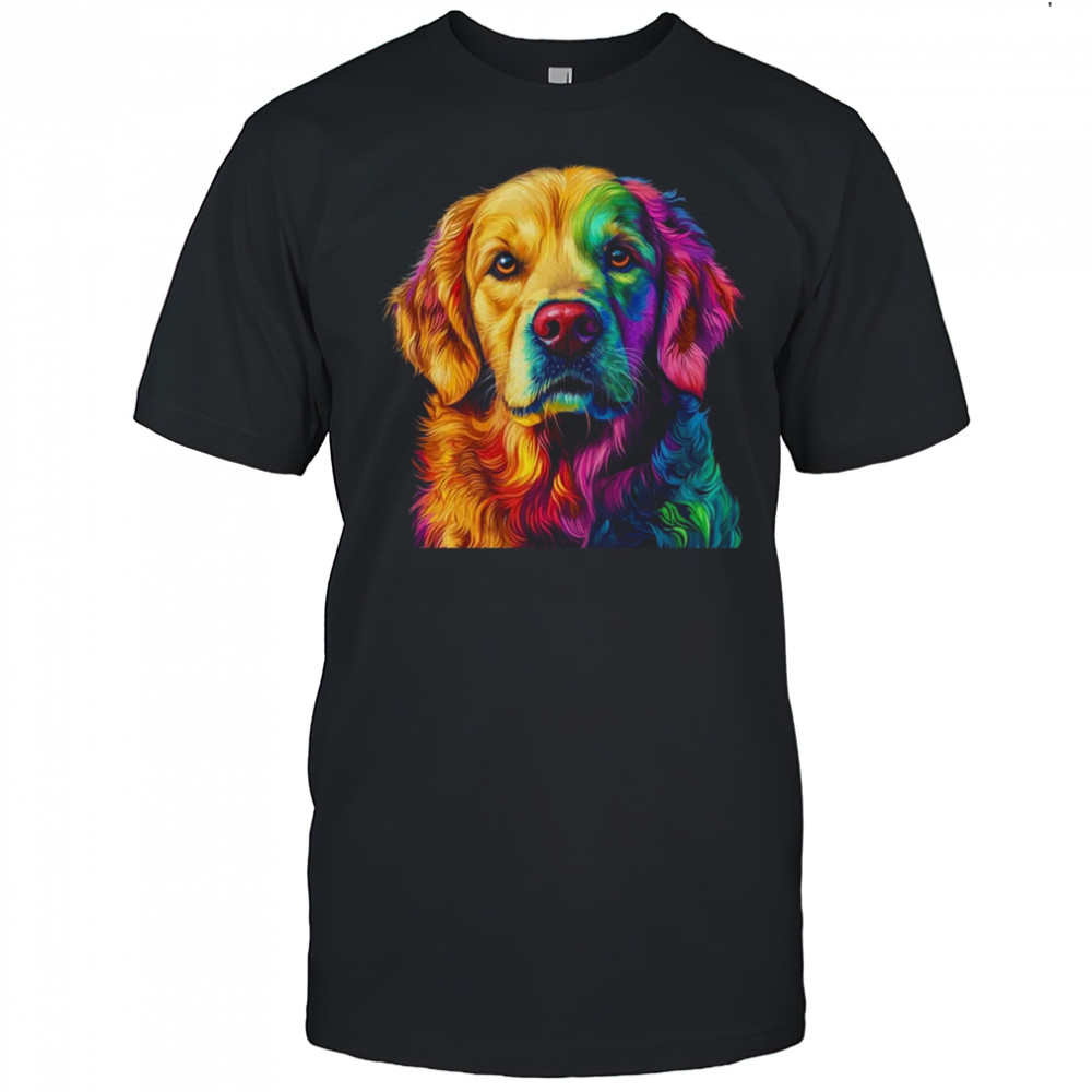 Golden Retriever Dog Colorful Face Dog Lover Men Women shirt
