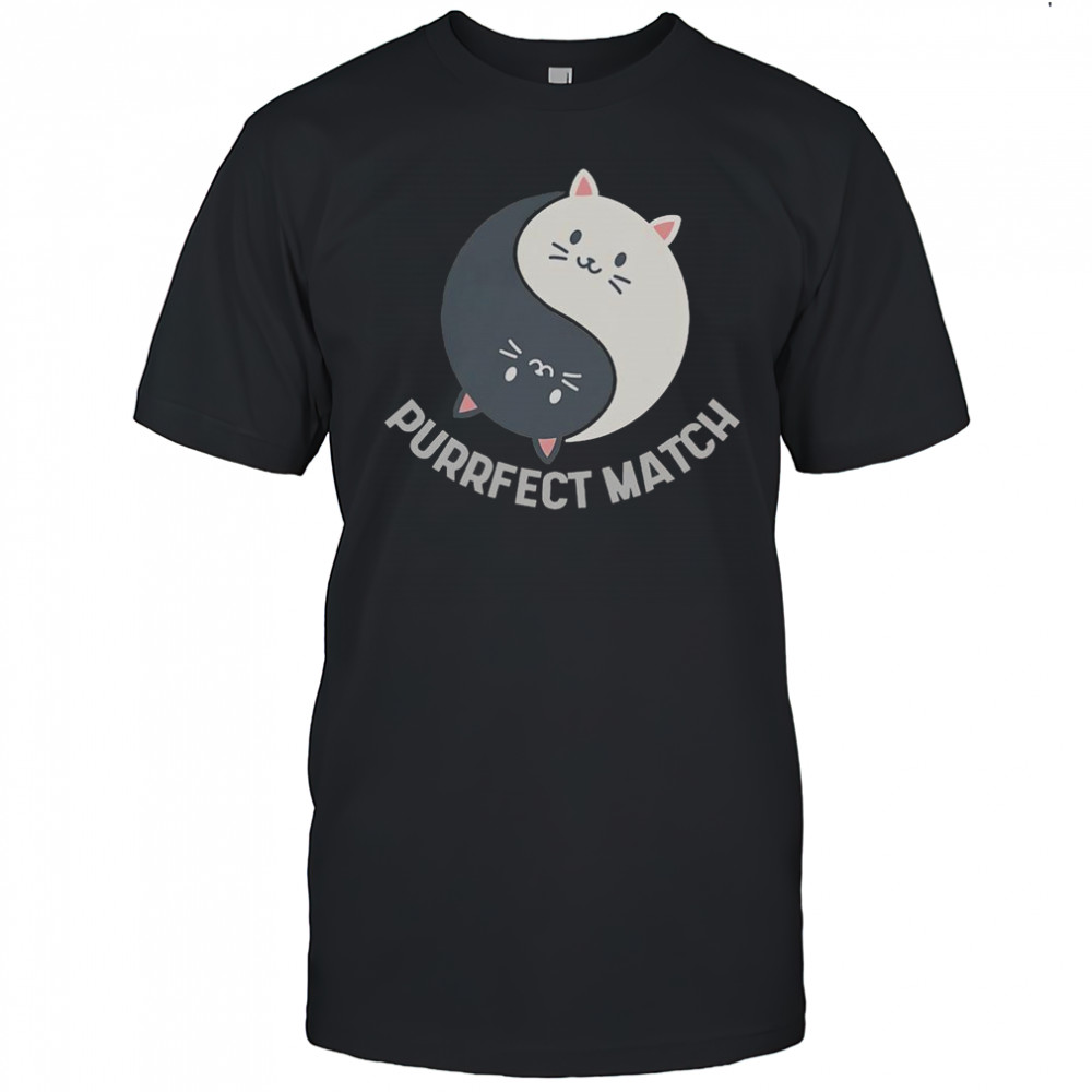 Good Purrfect Match Balance Cats Cute Kawaii Art T-Shirt