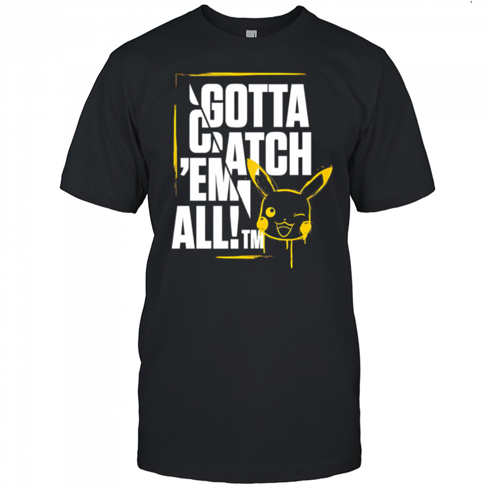 Gotta Catch Em All Pikachu Art Cropped Graphic shirt
