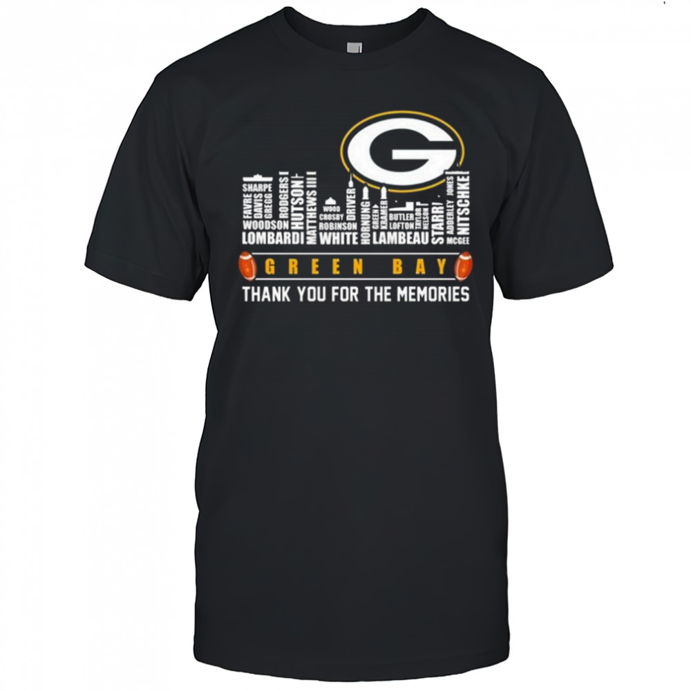 Green Bay Packers Thank You For The Memories Skyline Name Shirt