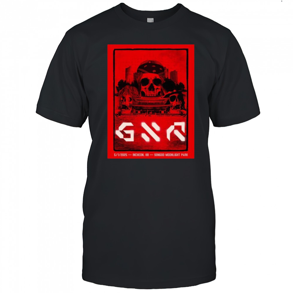 Guns N Roses Concert For Incheon Korea At Songdo Moonlight Park On May 1 2025 Lithograph World Tour Shirt