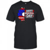Happy memorial day US flag flower shirt