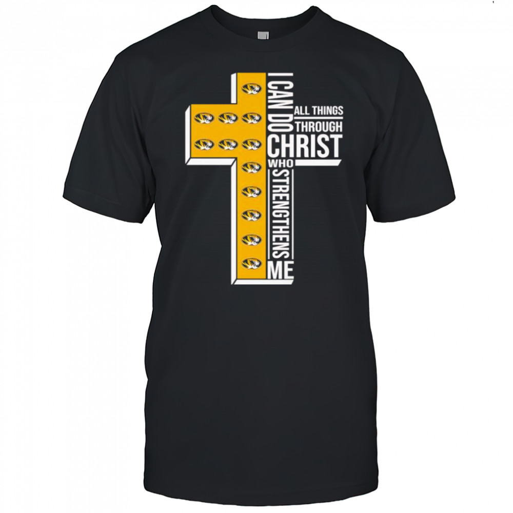 I can do all things through Christ who strengthens me Mizzou Tigers logo shirt