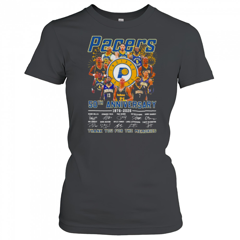 Indiana Pacers 50th Anniversary Thank You For The Memories Signatures T shirts