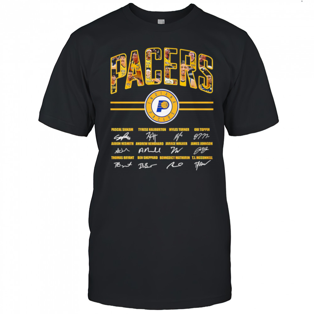 Indiana Pacers Basketball Signatures team players 2025 shirt