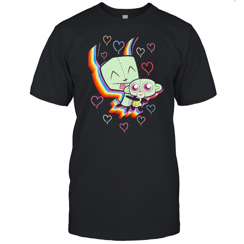 Invader Zim Gir Rainbow Hearts Shirt
