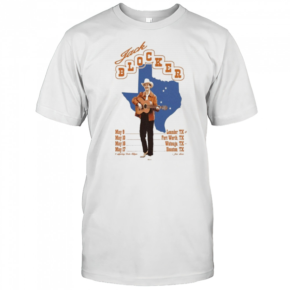 Jack Blocker Spring Tour 2025 Texas Map T-shirt