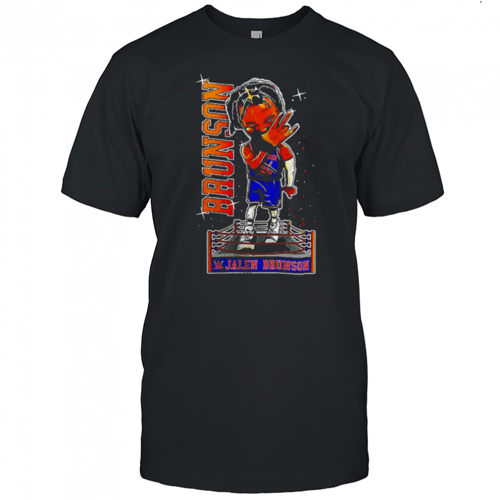 Jalen Brunson WWE cartoon shirt