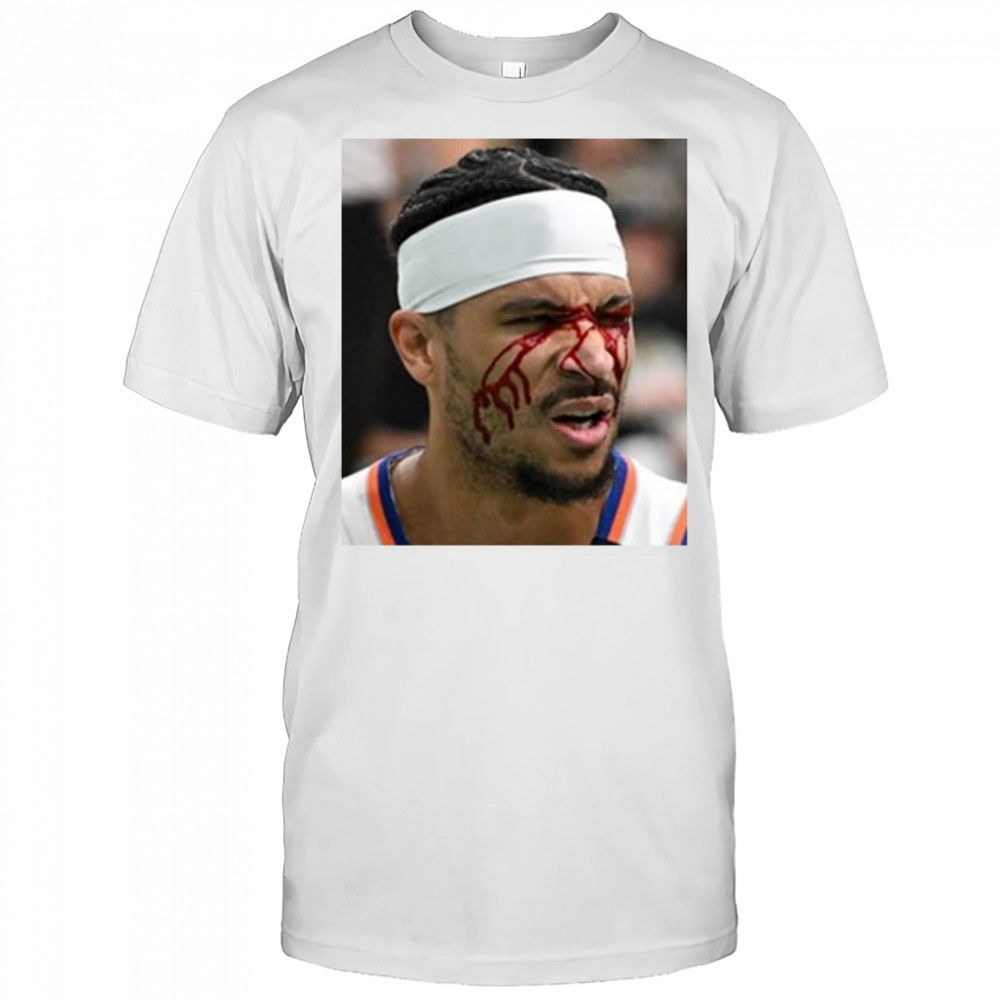 Josh Hart After Getting Elbowed In The Face New York Knicks t-shirt