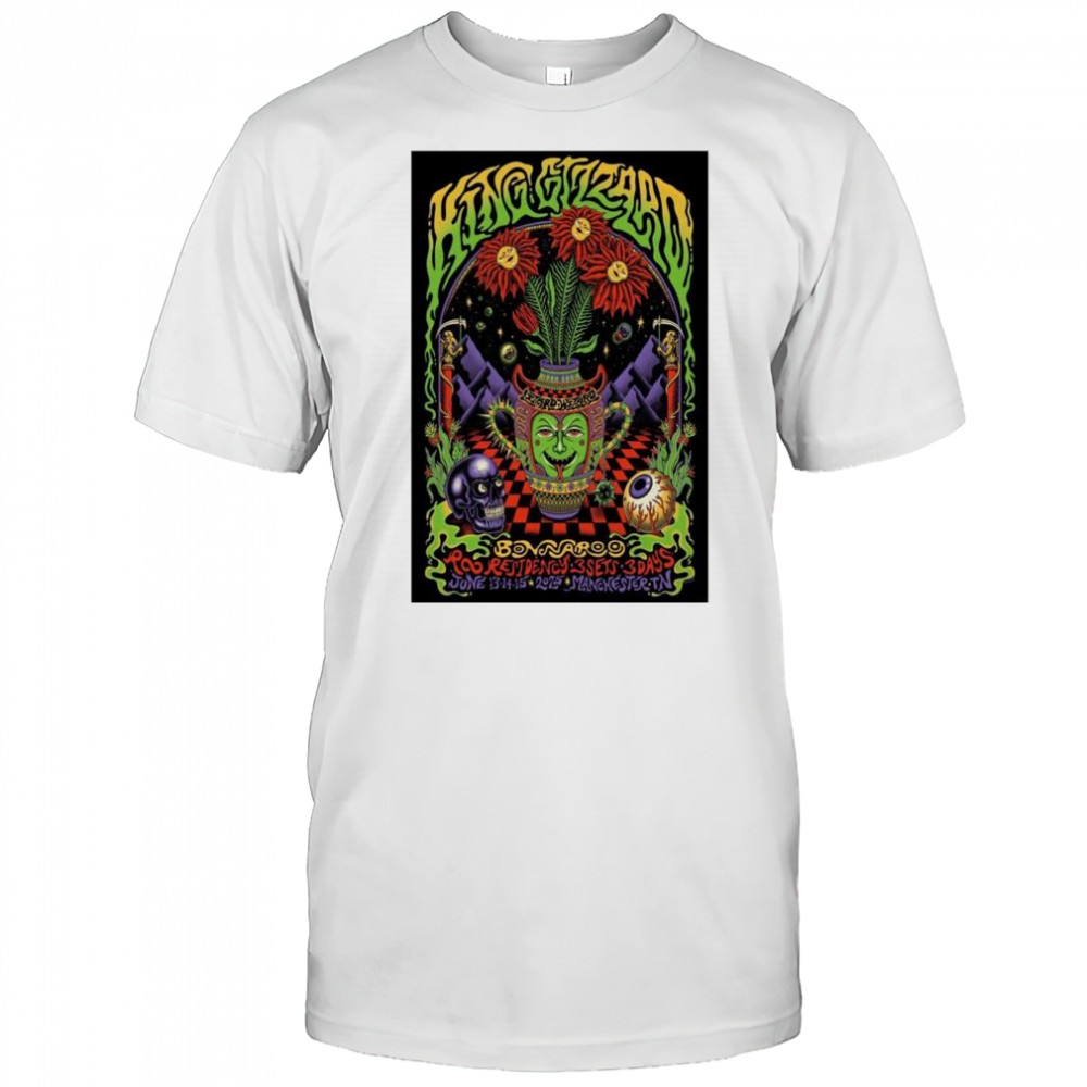 King Gizzard & The Lizard Wizard Bonnaroo Manchester TN June 13-14-15 Concecrt t-shirt