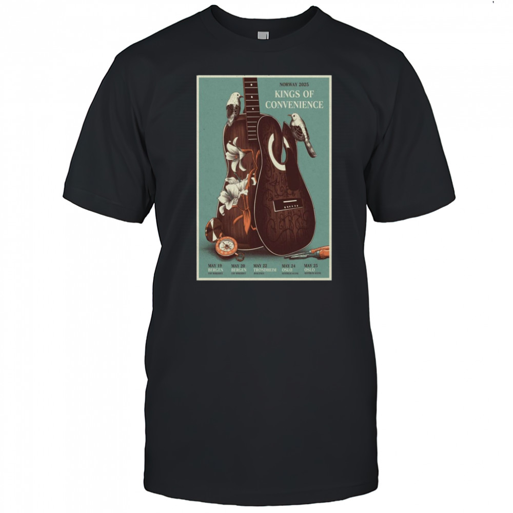 Kings Of Convenience Norway Tour May 19 – 25 2025 Bergen Bergen Trondheim Oslo t-shirt