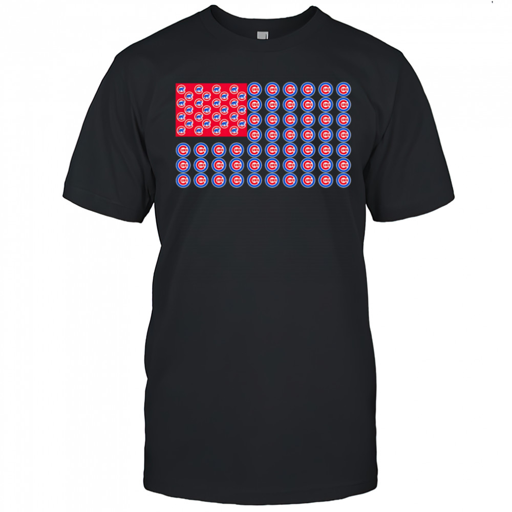 Logo Chicago Cubs American Flag shirt
