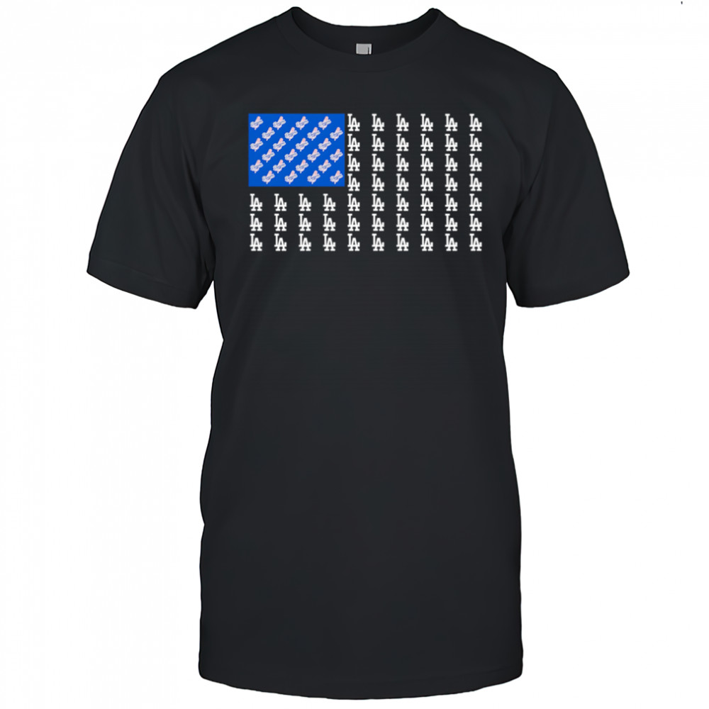 Logo Los Angeles Dodgers American Flag shirt