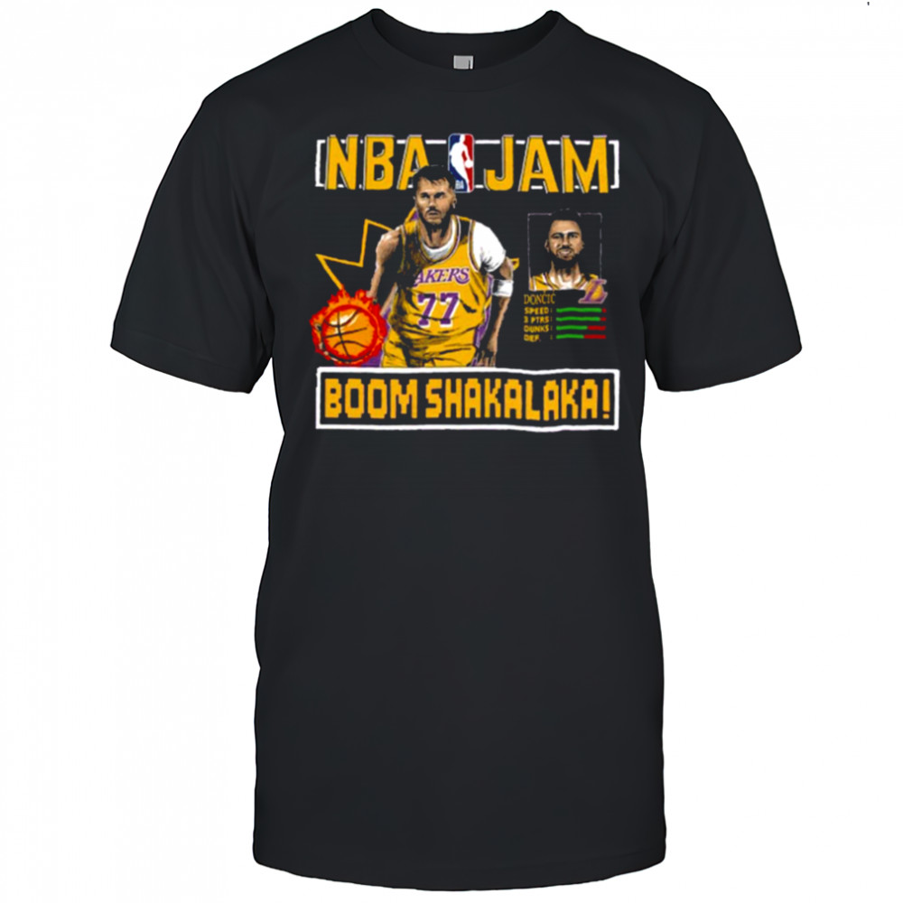 Luka Doncic Los Angeles Lakers Homage NBA Jam Tri Blend Unisex T Shirt
