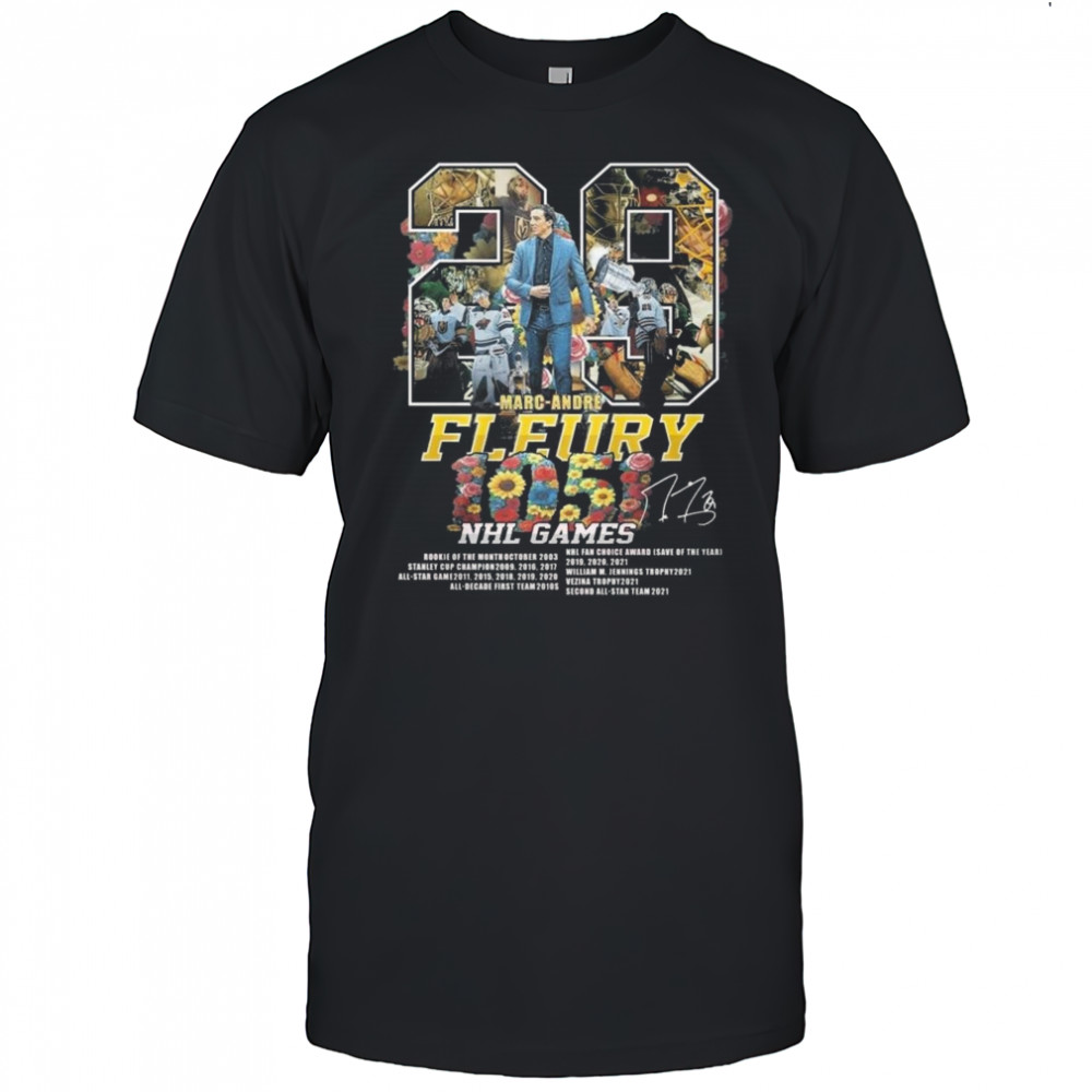 Marc Andre Fleury 1051 NHL Game Signature 2025 Shirt