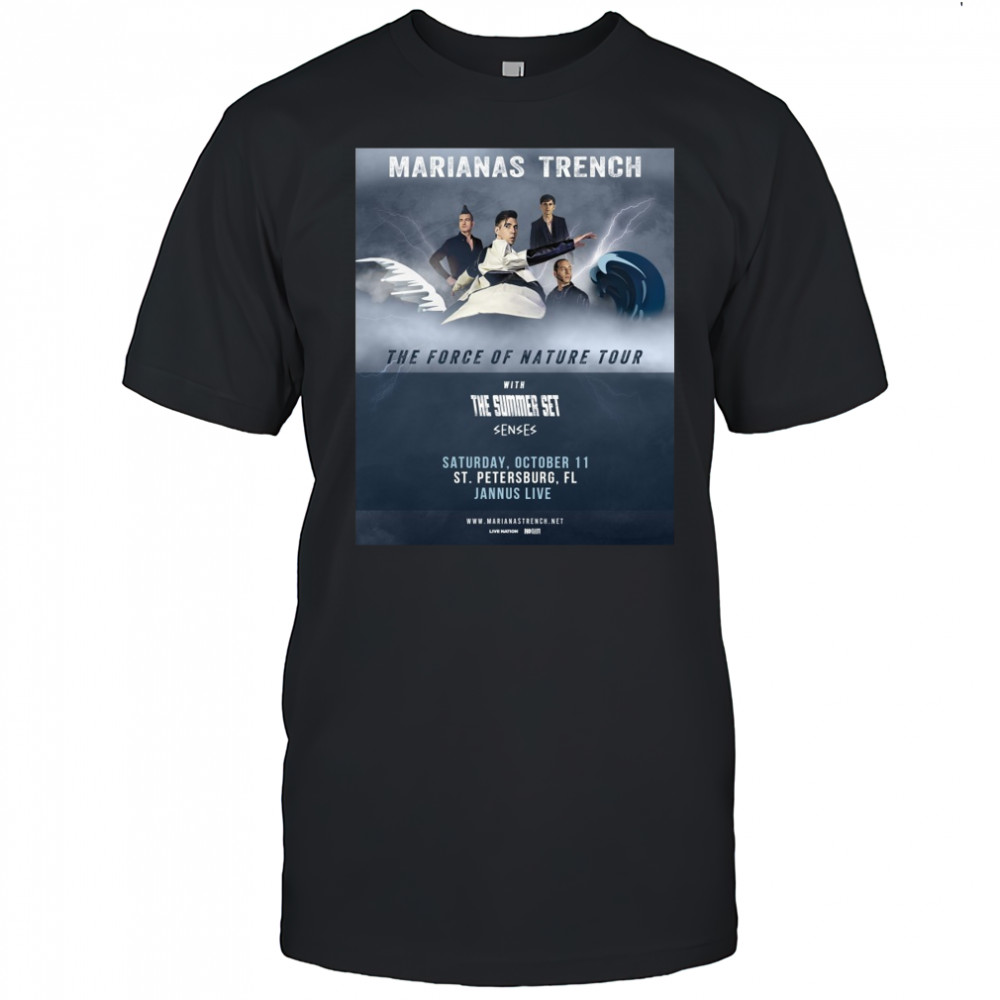 Marianas Trench Recruit The Summer Set and senses For Force of Nature Tour shirt