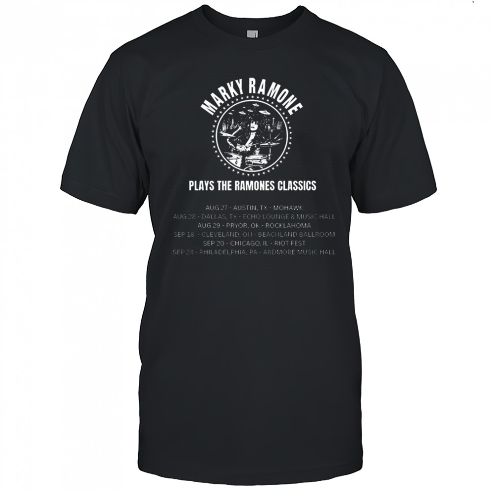 Marky Ramone Plays The Ramones Classics August – September 2025 Poster t-shirt