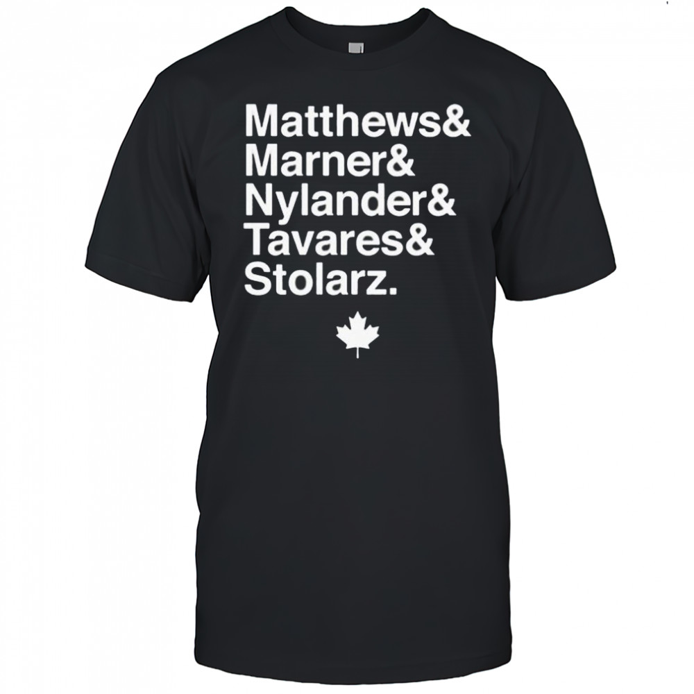 Matthews and Marner and Nylander and Tavares and Stolarz Toronto Maple Leafs shirt