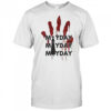 Mayday mayday mayday red handprint resist shirt