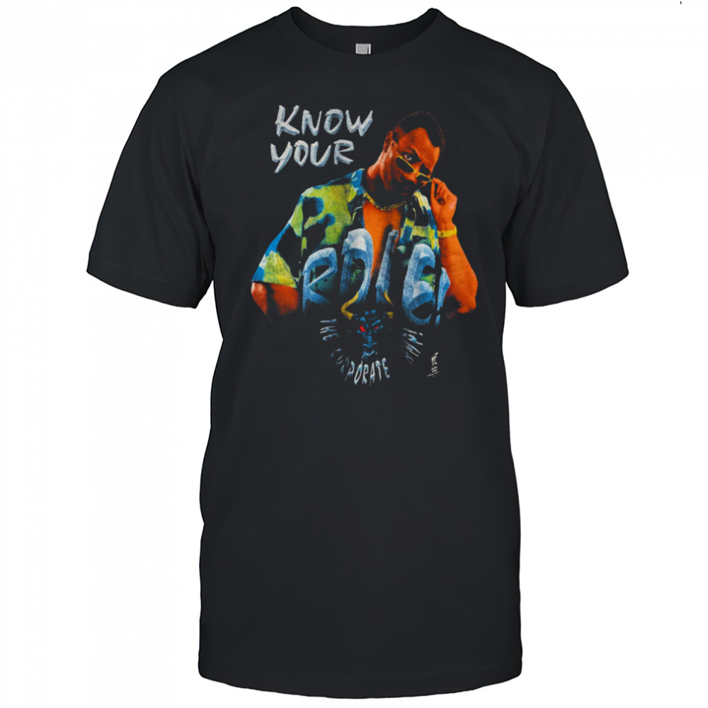 Men’s Black The Rock Know Your Role Corporate Champ 1998 WWF Wrestling T Shirt