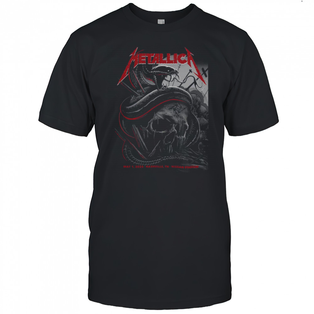 Metallica M72 Nashville Night 1 At Nissan Stadium On May 1 2025 North American Tour Unisex T Shirt Metallica M72 Nashville Night 1 At Nissan Stadium On May 1 2025 North American Tour Unisex T Shirt