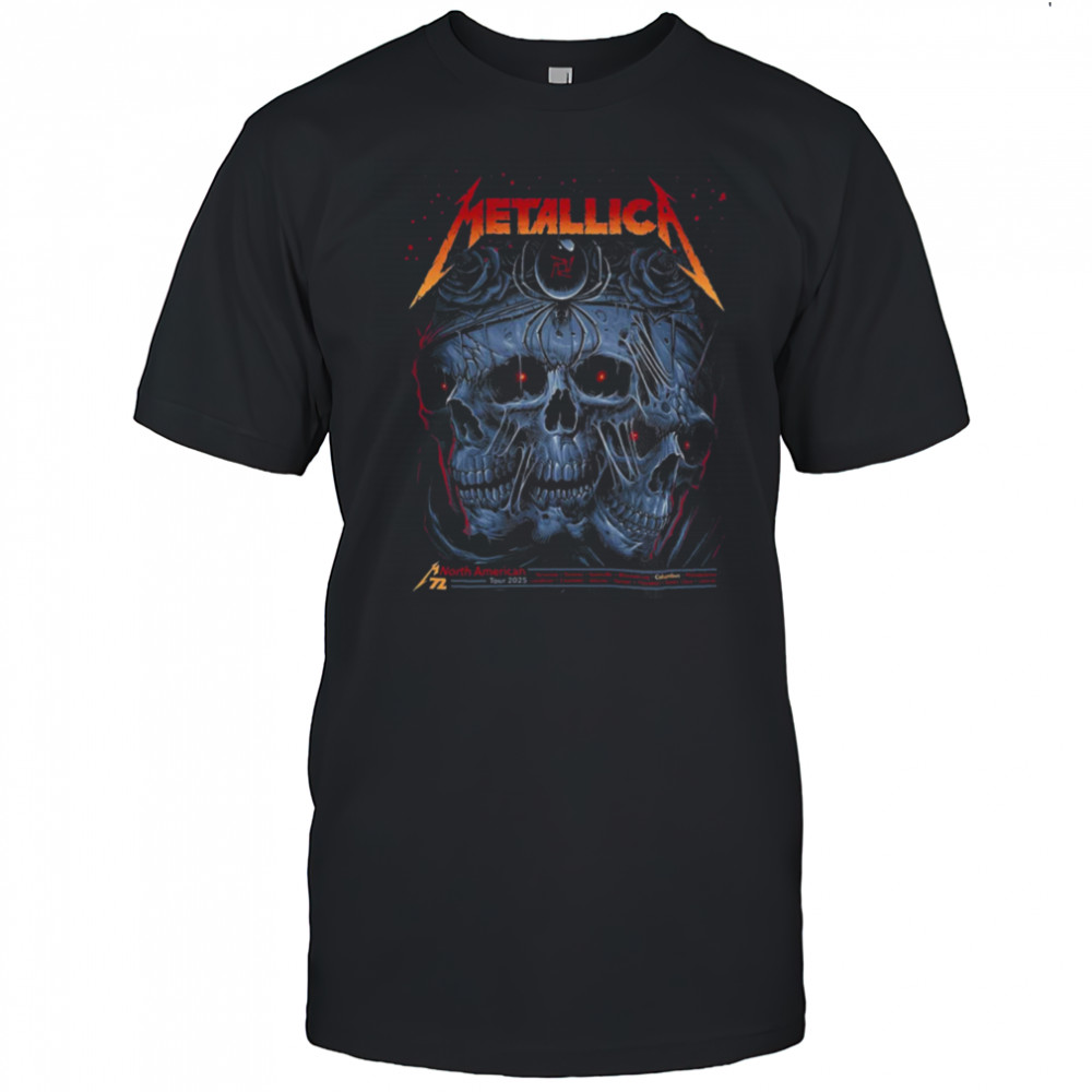 Metallica M72 Sonic Temple North American Tour 2025 Event Poster In Columbus Ohio At Historic Crew Stadium Unisex T Shirt