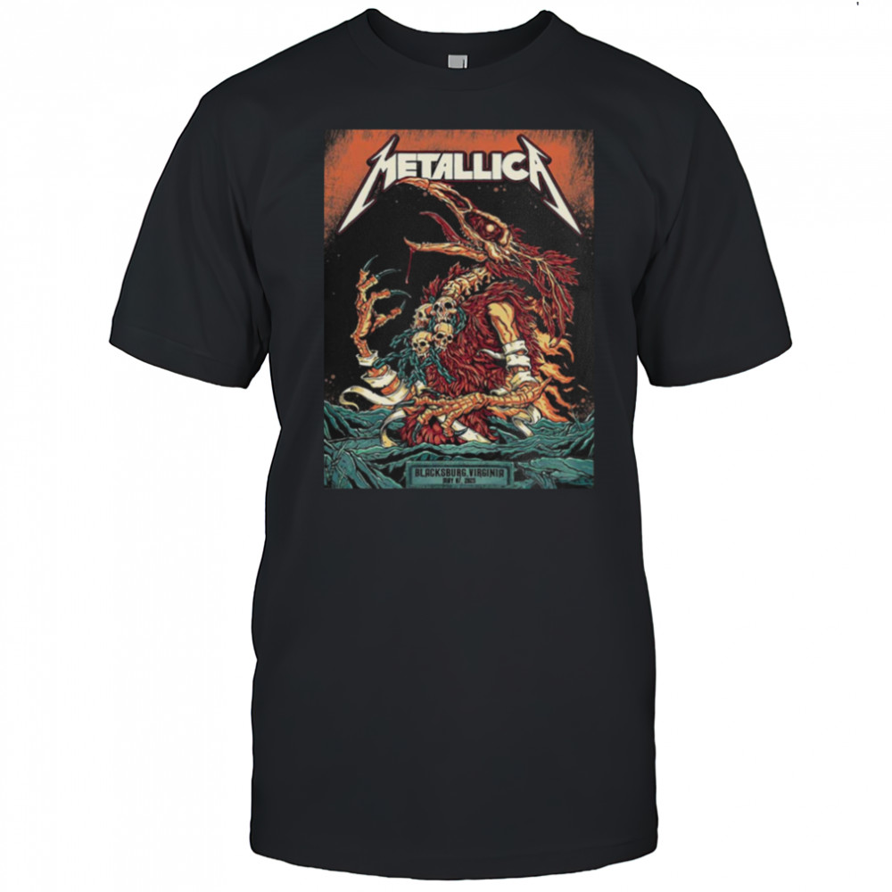 Metallica M72 Virginia Tech Pop Up Shop At Lane Stadium In Blacksburg Virginia United States On May 7 2025 Unisex T Shirt