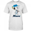 Miami Marlins Snoopy Baseball funny cartoon shirt