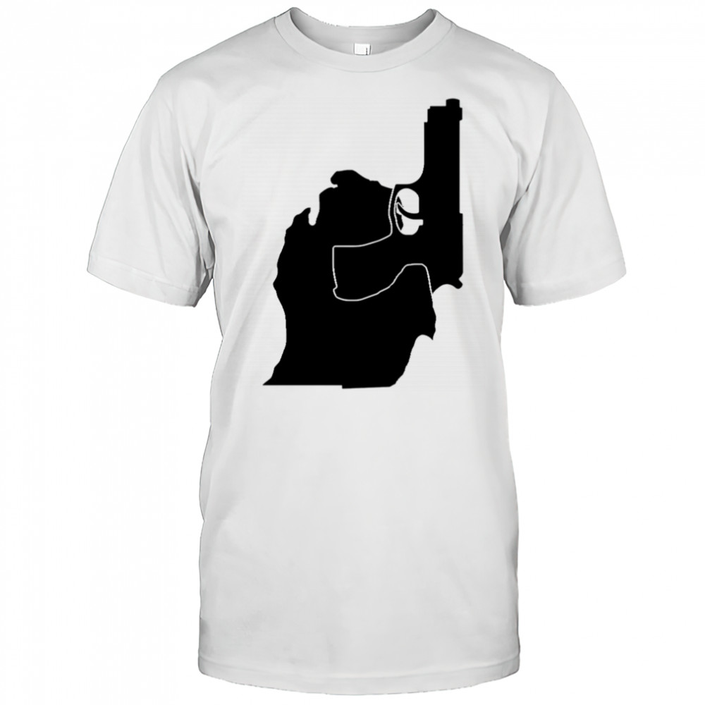Michigan mitten with gun design shirt