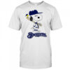 Milwaukee Brewers Snoopy Baseball funny cartoon shirt
