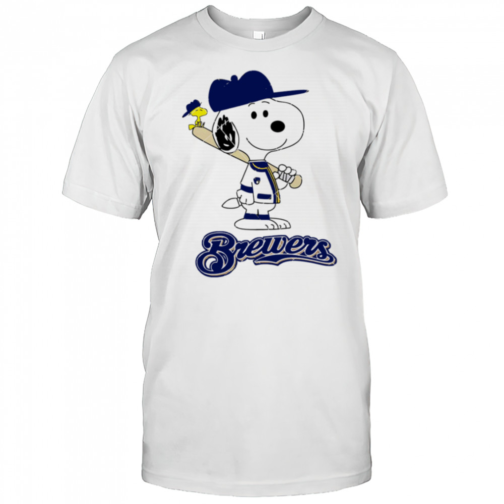 Milwaukee Brewers Snoopy Baseball funny cartoon shirt